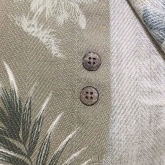 MODA Campia Hawaiian Tropical Tan Blue Shirt Med - Picture 6 of 9